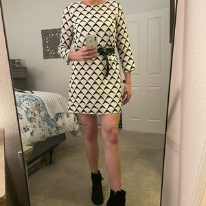 J. Crew black and white mod shift dress size 8